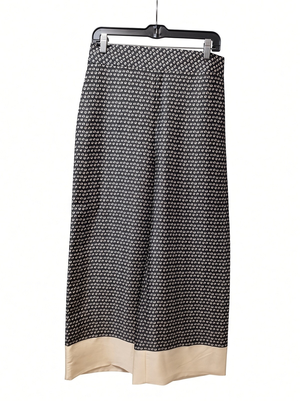 Printed Black and Cream Long Wide Pants
